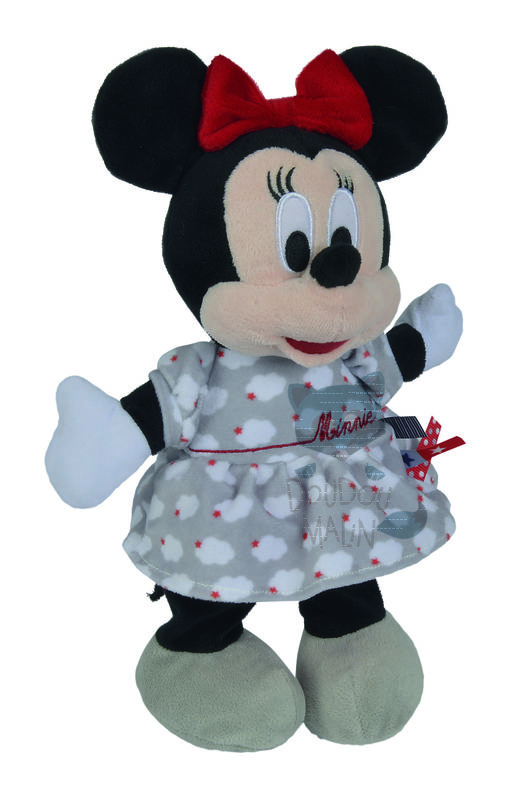  peluche minnie robe gris rouge noir nuage 